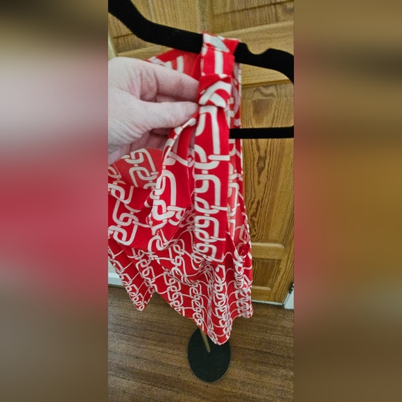 Spiegel Sleeveless Scraf Collar Chain Pattern Blouse Size XL - Picture 3 of 5